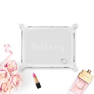 Personalized Engraved Acrylic Tray for Bridesmaids & Graduates - Monogram Vanity Tray - Hostess Gift - Custom Wedding Gift - Lucite