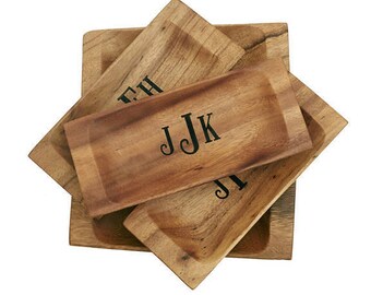 Serving Tray Personalized - Small Wood Tray -Engraved Wood Serving Tray - Acacia Wood Tray - Personalized Wood Tray - Trinket Tray - #W0065E