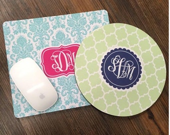 Monogram Mousepads - Personalized Mouspad Custom Designs Monogram Gifts by Mad For Monograms