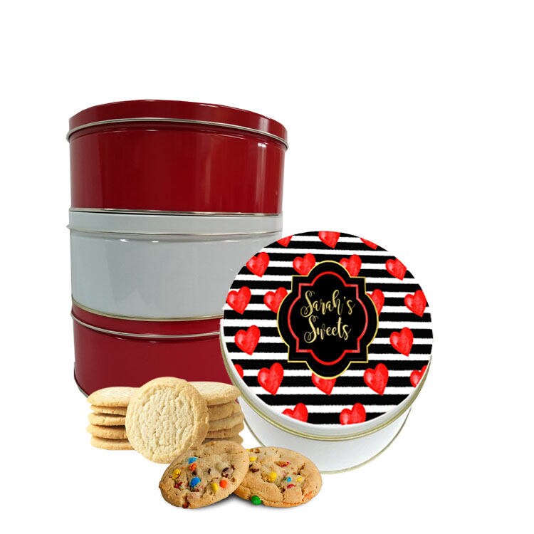 Valentines Day Cookie Tins Personalized Gift Custom Cookie Etsy