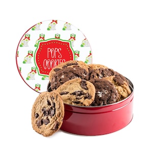 Staffordshire Dogs Cookie Tin- Chinoiserie - Monogram Storage Tins - Christmas Cookie Tin - Custom Cookie Tin - Christmas Dog