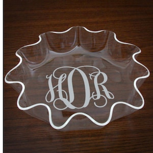 Personalized Acrylic Bowl Engraved Wedding Gift Monogram Serving Dish Custom Logo Elegant Decorative Bowl with Durable Thick Acrylic