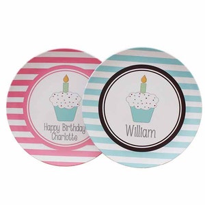 Personalized Birthday Plates Cupcake Plates with Name Thermosaf Plate image 1
