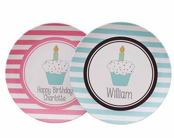 Personalized Birthday Plates - Cupcake Plates with Name - Thermosaf Plate