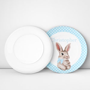 Easter Bunny Plate Personalized - Bunny Easter Plate - Children&#39;s Plate - Kids Easter Plate - Custom  Plate - Mad For Monograms