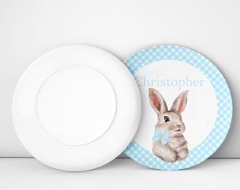 Easter Bunny Plate Personalized - Bunny Easter Plate - Children's Plate - Kids Easter Plate - Custom  Plate - Mad For Monograms