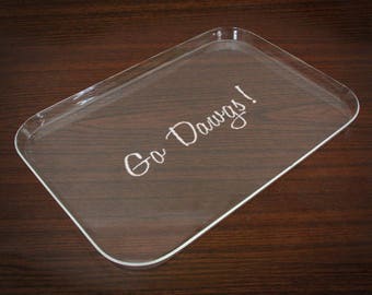 Acrylic Tray - Personalized Serving Tray - Engraved Tray - Acylic Monogram Tray - Custom Acrylic Tray -  Appetizer Tray