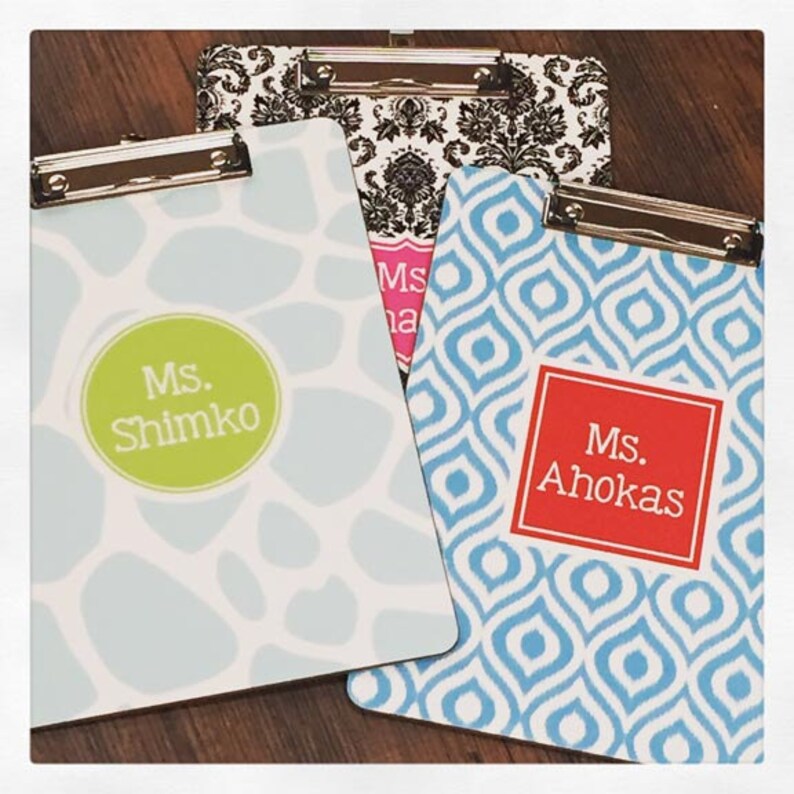 Personalized clipboards monogram clip boards Teacher Gift Etsy