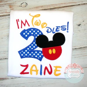 I&#39;m Twodles Mickey shirt, Mickey Second Birthday Shirt, Mickey Birthday, Disney second birthday, Mickey Mouse Clubhouse, Mickey mouse Disney