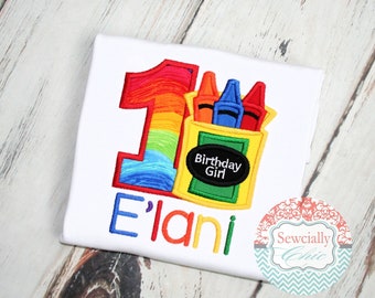 Crayon Birthday,  Art Birthday Shirt,  Art Party Shirt,  Crayola, Rainbow color, artist party, toddler birthday tee