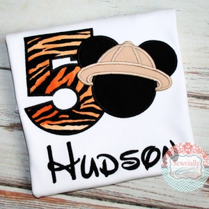 Embroidered Mickey or Minnie Mouse Safari Birthday shirt, Safari Birthday, Disney Animal Kingdom Shirt,  Disney Birthday, Disney Tee