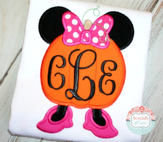 Minnie Pumpkin shirt, Minnie Mouse Applique shirt, Minnie Mouse Halloween, Mickey's Not So Scary, Embroidered Minnie Halloween Shirt