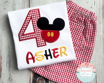 Mickey Birthday Outfit, Boys Mickey Birthday, Boys first birthday, Disney first birthday outfit, Mickey Mouse with Three, Mickey Mouse Shirt