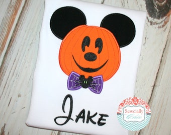 Mickey Jack O Lantern Bow tie Applique Shirt , Not So Scary Halloween, Mickey Pumpkin Shirt, Mickey Mouse Halloween Shirt, Disney Halloween