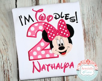 Minnie TWOdles Birthday shirt, Minnie mouse 2nd birthday, Minnie Bowtique birthday shirt, Minnie Birthday shirt, Minnie Mouse Party Shirt