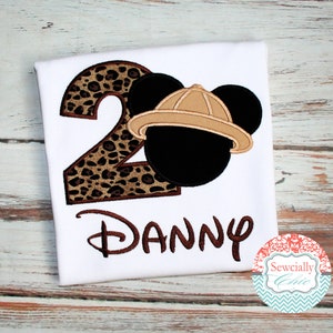 Embroidered Minnie  or Mickey Mouse Safari Birthday shirt, Safari Birthday Shirt, Disney Animal Kingdom Shirt,  Disney Birthday Tee