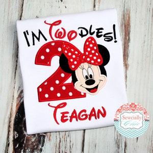 Embroidered Minnie TWOdles Birthday shirt, Minnie mouse 2nd birthday, Minnie Bowtique birthday shirt, Minnie Birthday shirt, Minnie shirt