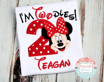 Embroidered Minnie TWOdles Birthday shirt, Minnie mouse 2nd birthday, Minnie Bowtique birthday shirt, Minnie Birthday shirt, Minnie shirt