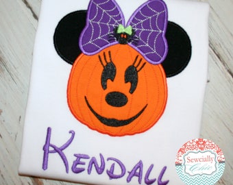 Minnie Mouse Jack O Lantern Applique shirt, Not So Scary Halloween, Minnie Pumpkin Shirt, Minnie Mouse Halloween Shirt, Disney Halloween