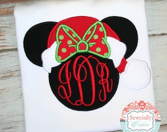 Minnie Mouse Mrs. Claus Monogram shirt, Mickey's Very Merry Christmas, Disney Christmas, Minnie Holiday Shirt, Minnie Santa Monogram