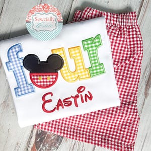 Mickey Birthday Outfit, FOUR Mickey, TWO Mickey, Boys first birthday, Disney first birthday outfit, Mickey Mouse with One, Mickey ONE outfit
