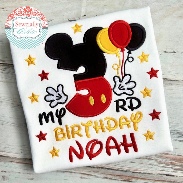 Chemise anniversaire Mickey Mouse, chemise Mickey brodée, chemise Mickey premier anniversaire, chemise Disneyland, chemise Disney World. Garçons Disney
