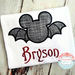 Mickey Bat Applique Shirt, Not So Scary Halloween, Mickey Halloween Bat Shirt, Mickey Mouse Halloween Shirt, Disney Halloween
