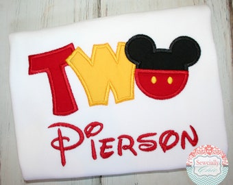 Mickey Second Birthday Shirt,TWO Mickey, Boys second birthday, Disney Second birthday, Mickey Mouse with Two, Disney, Mickey Mouse