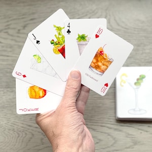 Watercolor Cocktail Art Playing Cards – Unique Poker Deck Gift