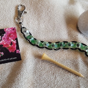 Green and Clear Lampwork Beaded Golf Counter - FREE SHIPPING!