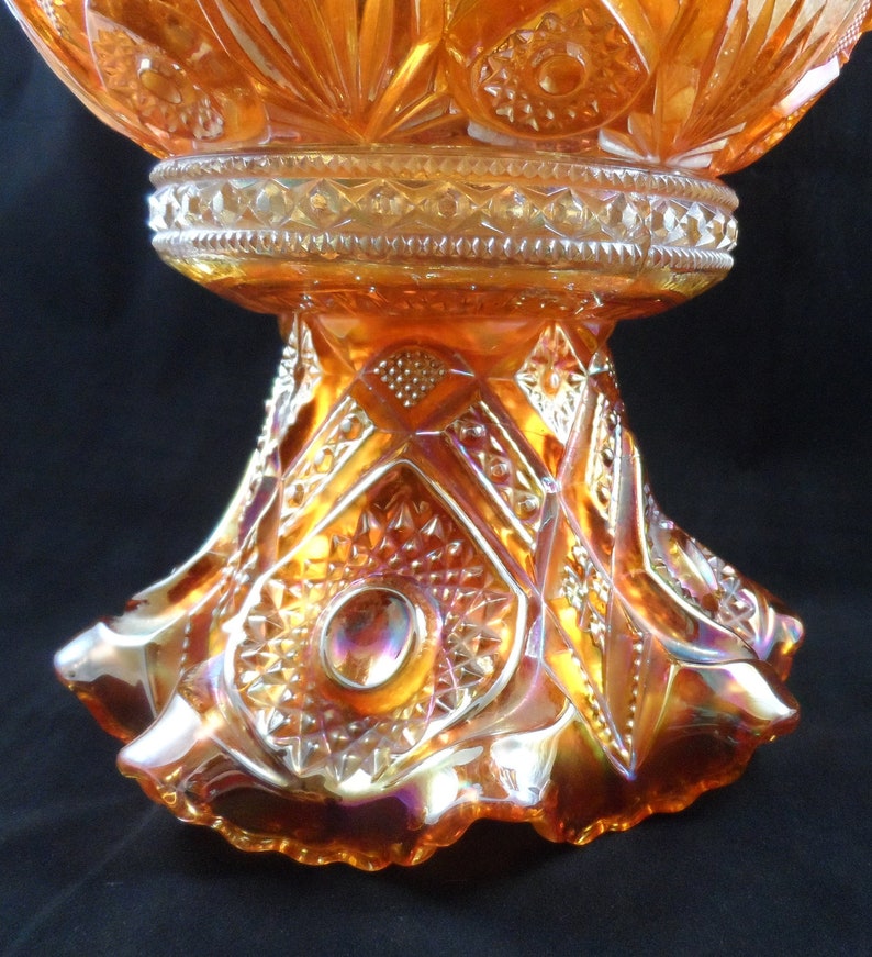 Vintage Punch Bowl with base Carnival Glass Imperial Etsy