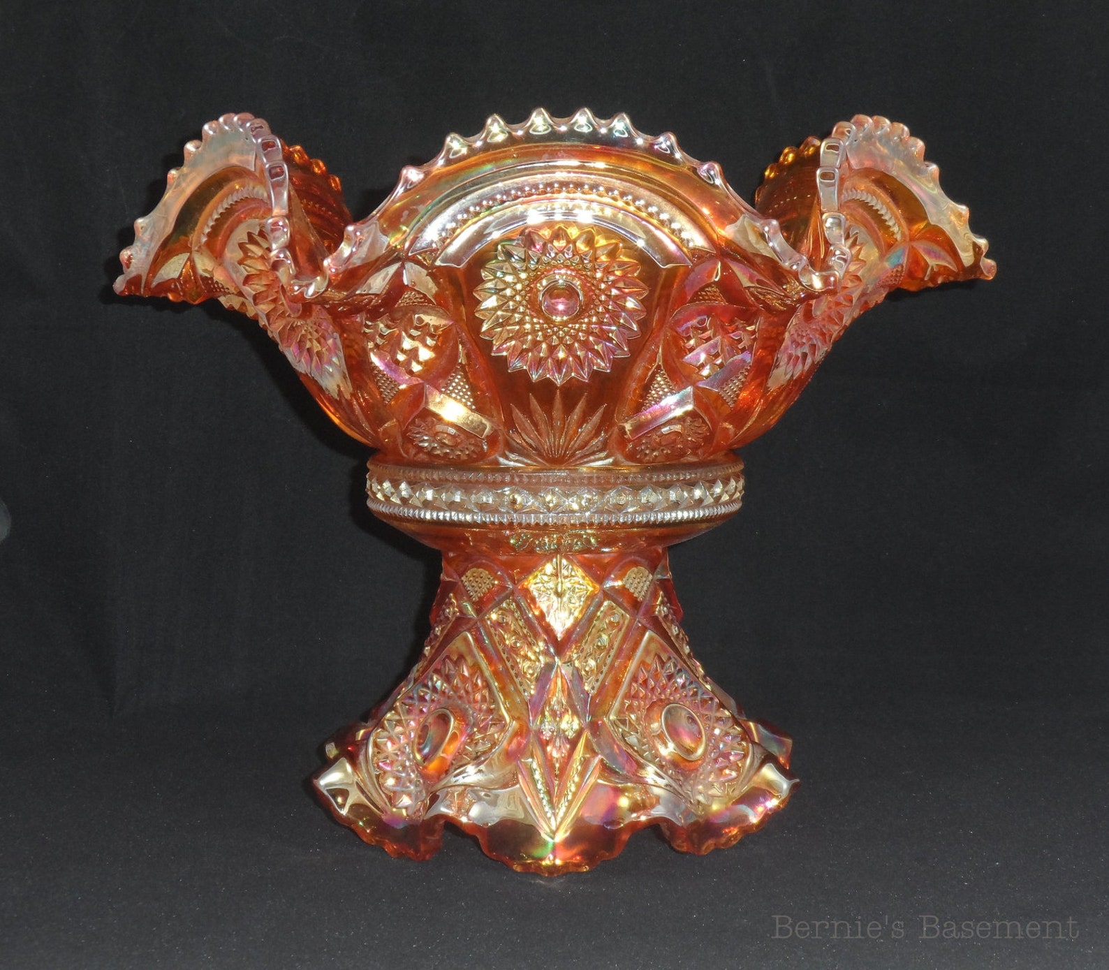 Vintage Punch Bowl with base Carnival Glass Imperial Etsy