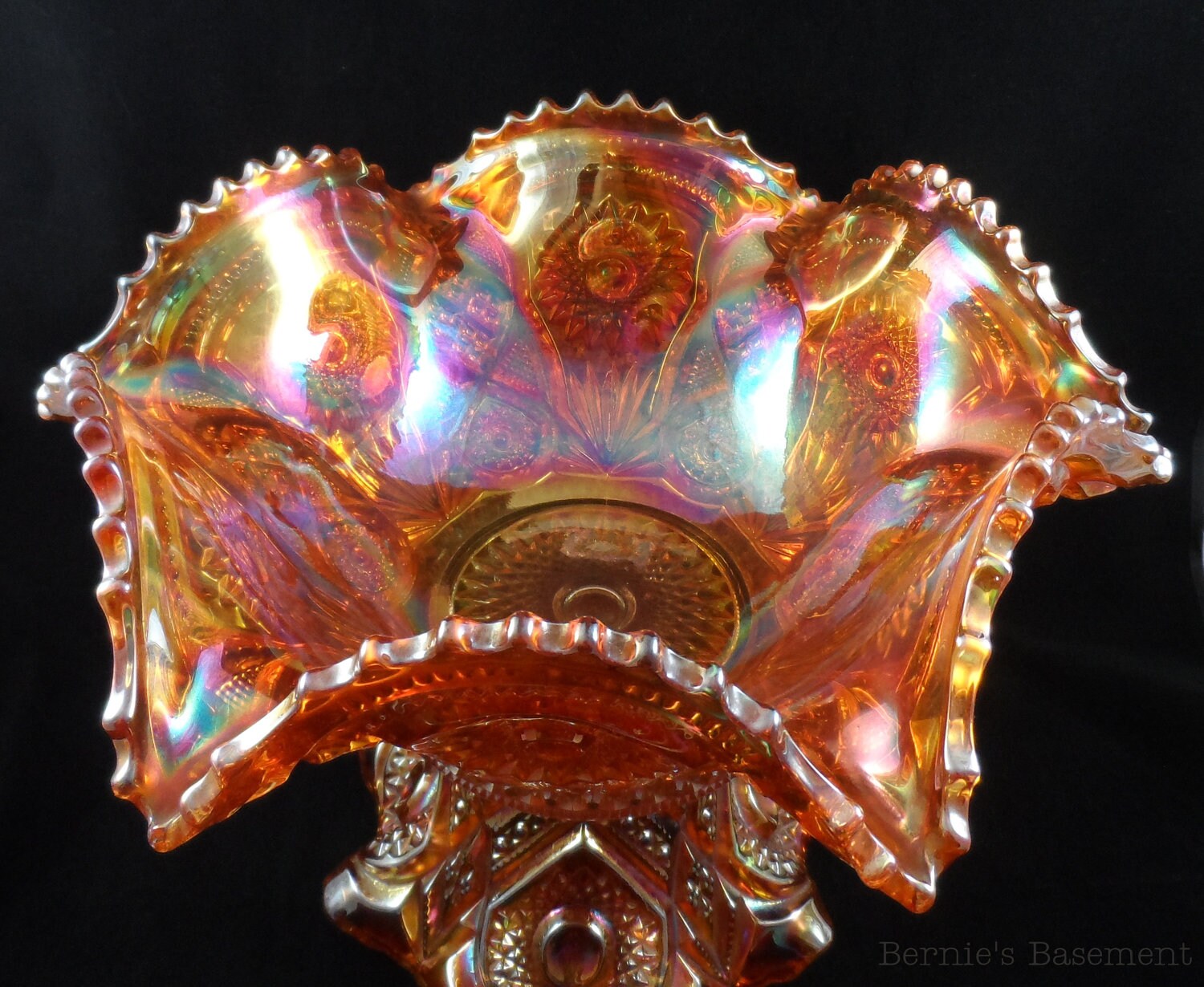 Vintage Punch Bowl with base Carnival Glass Imperial Etsy