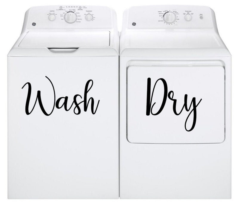 Set of Wash & Dry Vinyl Decals Washer Dryer Laundry Etsy
