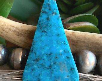 Kingman Blue Turquoise Triangle Cabochon: Arizona Polished Gemstone