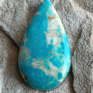 Beautiful Blue Royston Turquoise Teardrop Cabochon