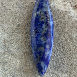 Beautiful Lapis Lazuli Marquis Cut Cabochon With Pyrite and Quartz Inclusions
