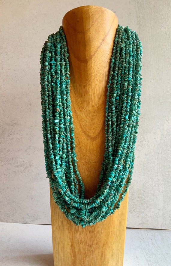 Gorgeous Vintage 20 Strand Natural Kingman Turquoi