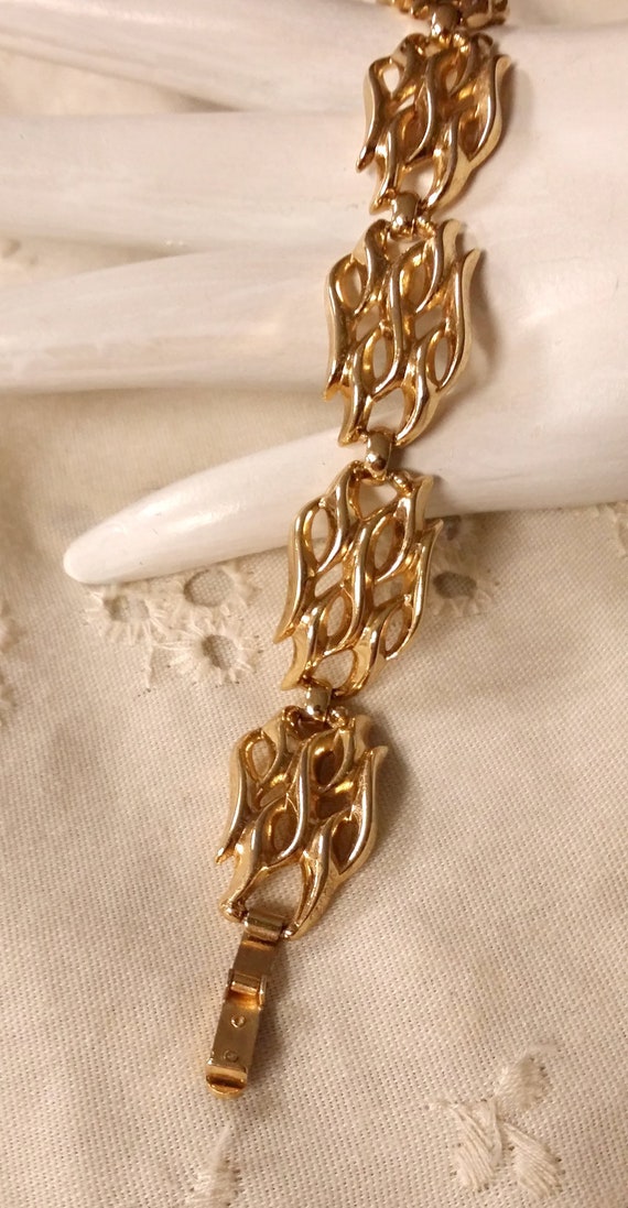 1960's Crown Trifari Gold-Tone Weave Link Bracelet