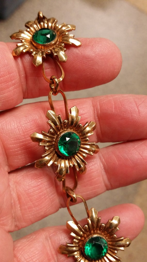 RARE Simmons 1940's RETRO Goldfilled Floral Link … - image 5