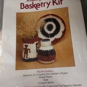 Vintage Sculpting with Yarn Basketry Kit Better Homes and Gardens Crafts Club RARE Kit Coiled Platter Vase Covered Bottle