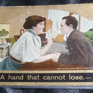 1909 "Una mano che non può perdere" Cartolina Theodore Eissman Theochrom