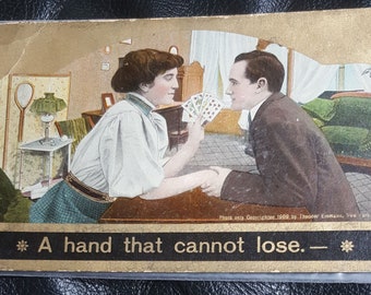 1909 "A Hand That Cannot Lose" Postcard Theodore Eissman Theochrom