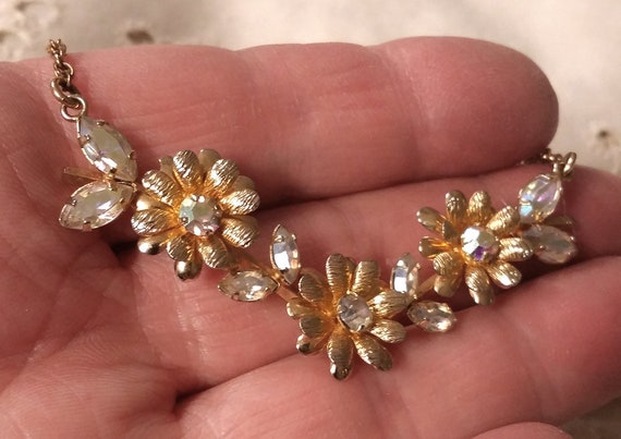 Vintage 1960s 12ktgf Aurora Borealis Rhinestone F… - image 2