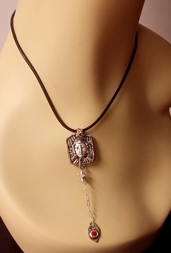 ハンドメイド OOAK .999 純銀製「マヤの女神」ペンダント スターリング 