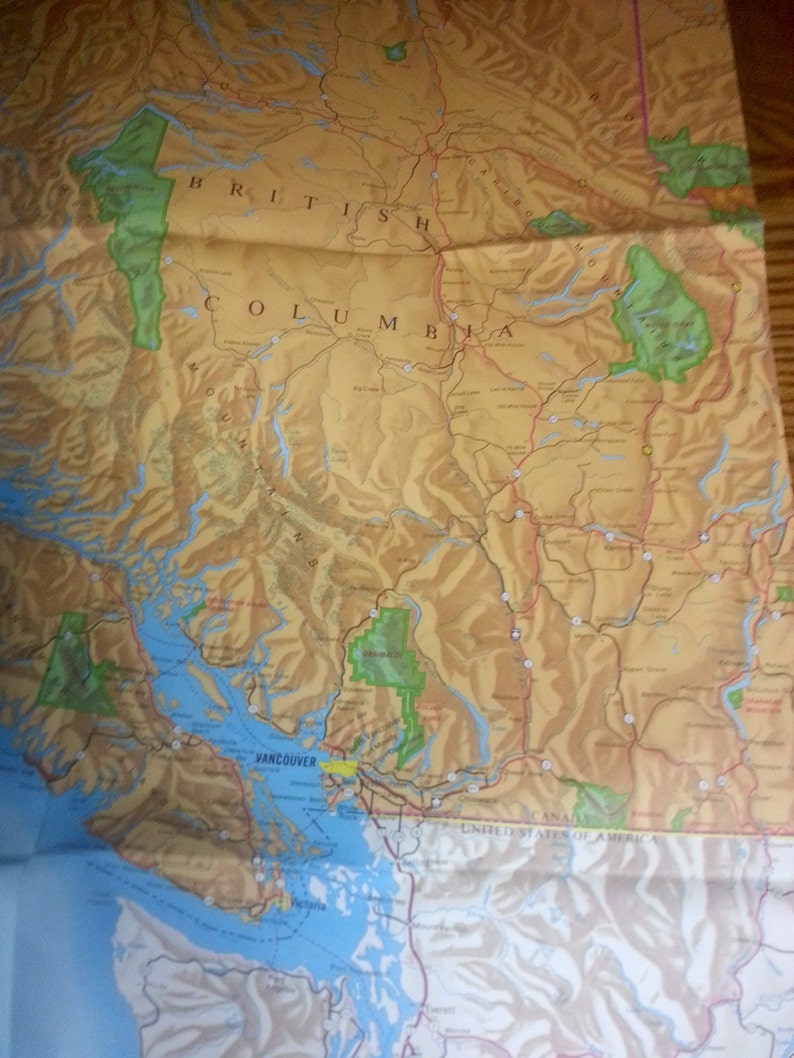 1974 Highways of Western Canada Map Western Highway Map Canada | Etsy
