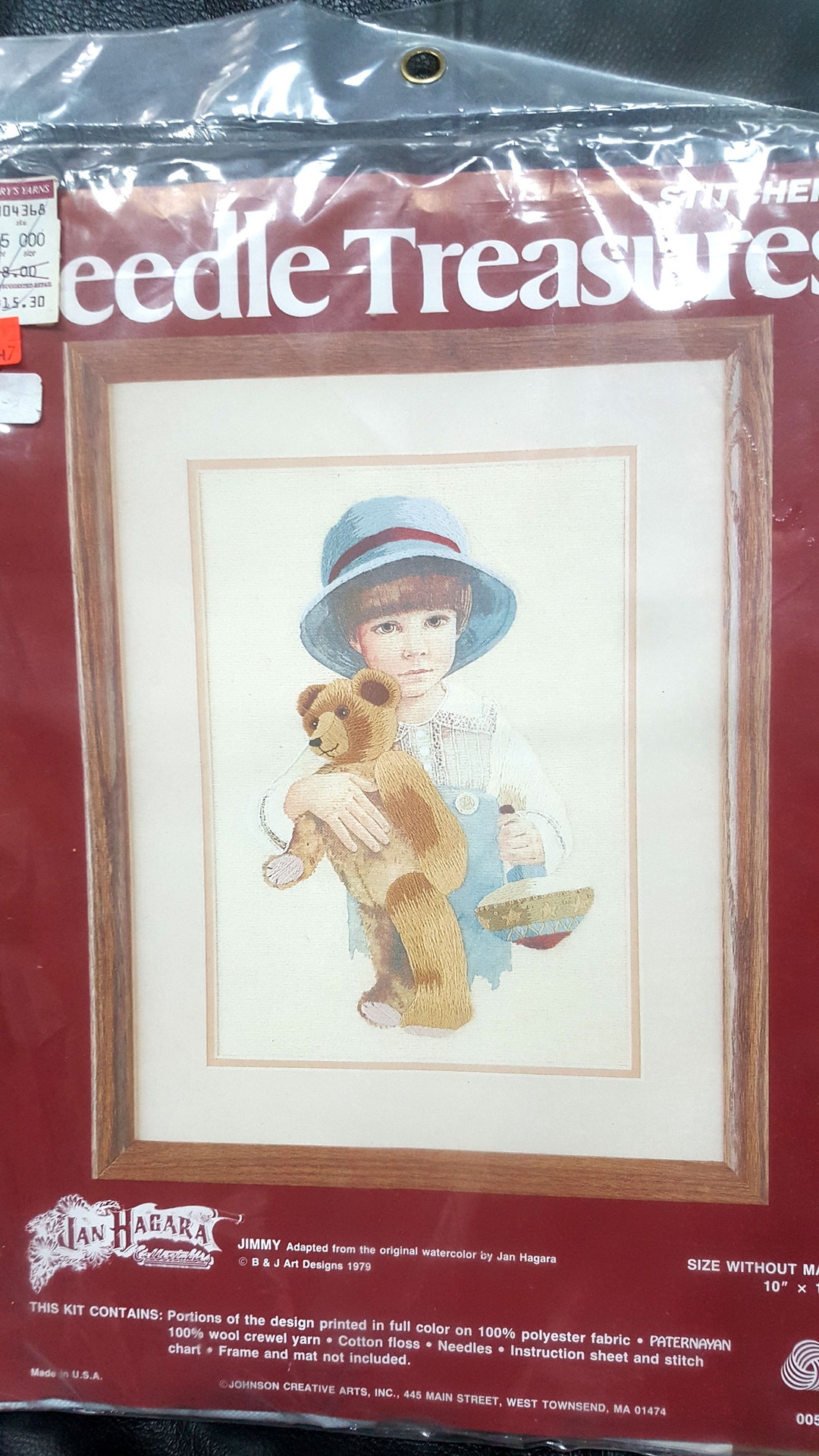 1979 Needle Treasures Stitchery jimmy Kit Jan Hagara Watercolor B & J