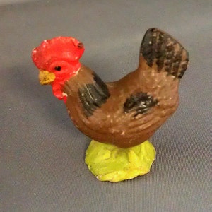 Vintage Porcelain Hand Painted Rooster Japan 1-3/4&quot;