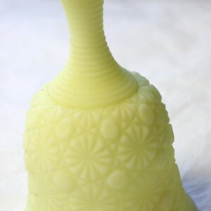 Vintage Fenton  Yellow Custard Satin Glass Bell 1974