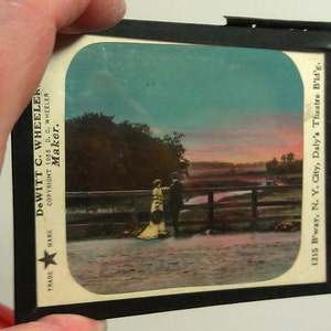 RARE 1905 DeWitt Wheeler Antique Magic Lantern Slide 1st Chorus Green  Leaves #12 glass photograph